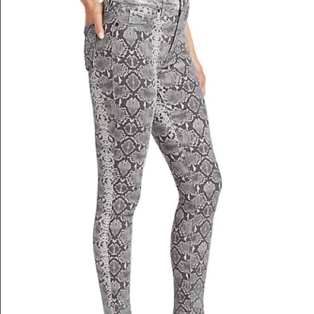 NWT Hudson Barbara super skinny metallic python